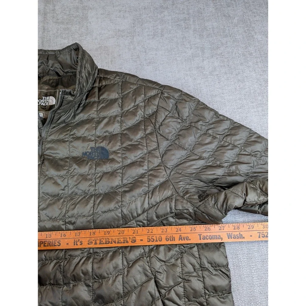 The North Face Jacket Mens XXL Olive Green ThermoBall Quilted Full Zip Puffer